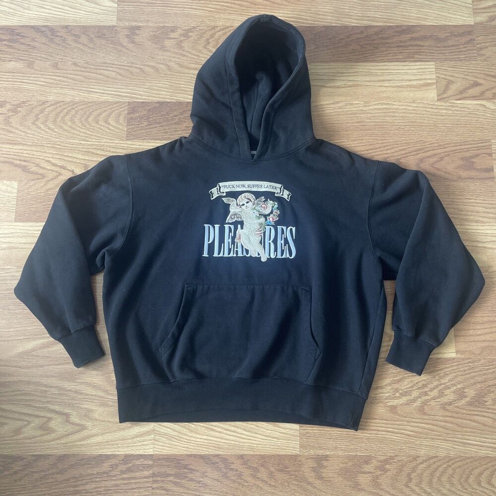 Pleasures - Suffering Hoodie Size: XL Embroidered Streetwear Punk Cherub